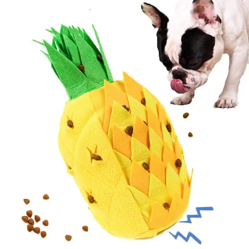 Pineapple Snuffle Mat for Dogs – Fleece Sniffing Training Blanket & Puzzle Feeder