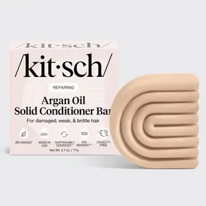 Kitsch Repairing Argan Oil Solid Conditioner Bar for Hair Care – Vegan, Made in USA, Paraben-Free for Damaged, Weak, and Brittle Hair, 2.7 oz