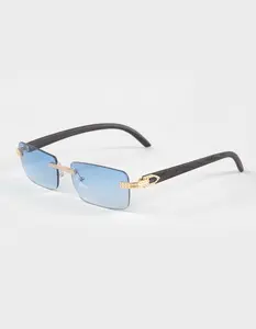 RSQ Rectangle Rimless Sunglasses, Multi-Colored