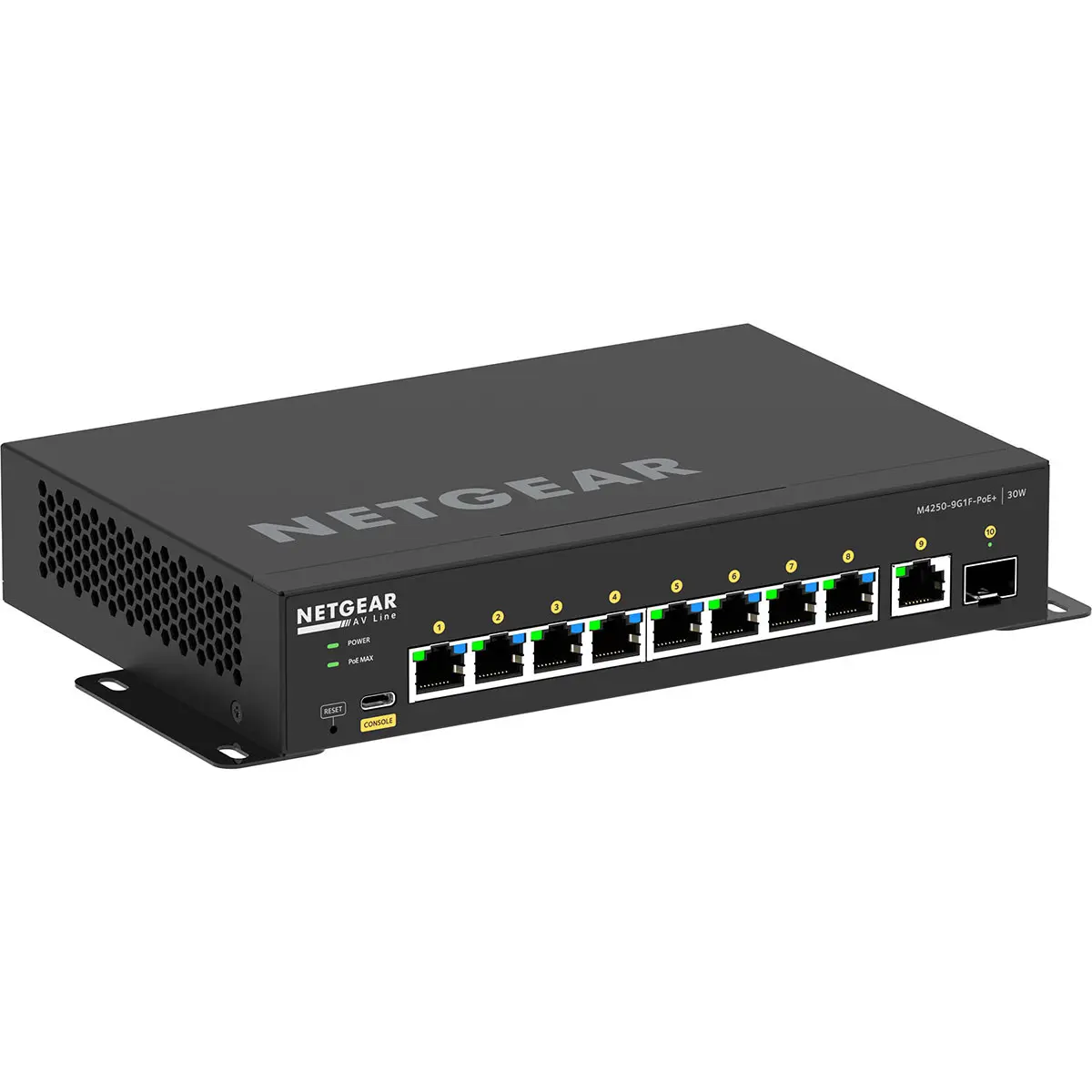 Netgear AV Line M4250-9G1F-POE+ Managed Ethernet Switch - 8-Port, 110W PoE+, Gigabit, 1x SFP Port, Managed Switch