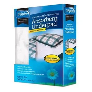 K2 Health Products BP3672RT Inspire Waterproof Sheet Protector Absorbent Underpad - Oversized - 36 in. x 72 in.
