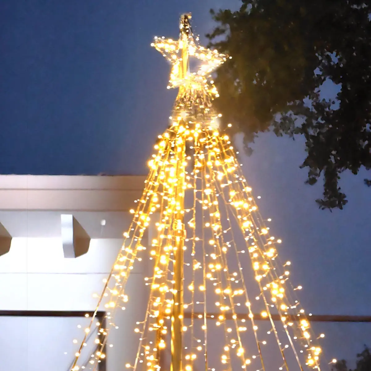 Yescom 20 Ft Christmas Tree Light on Flagpole 4840 LED Warm White Event Camping Decor