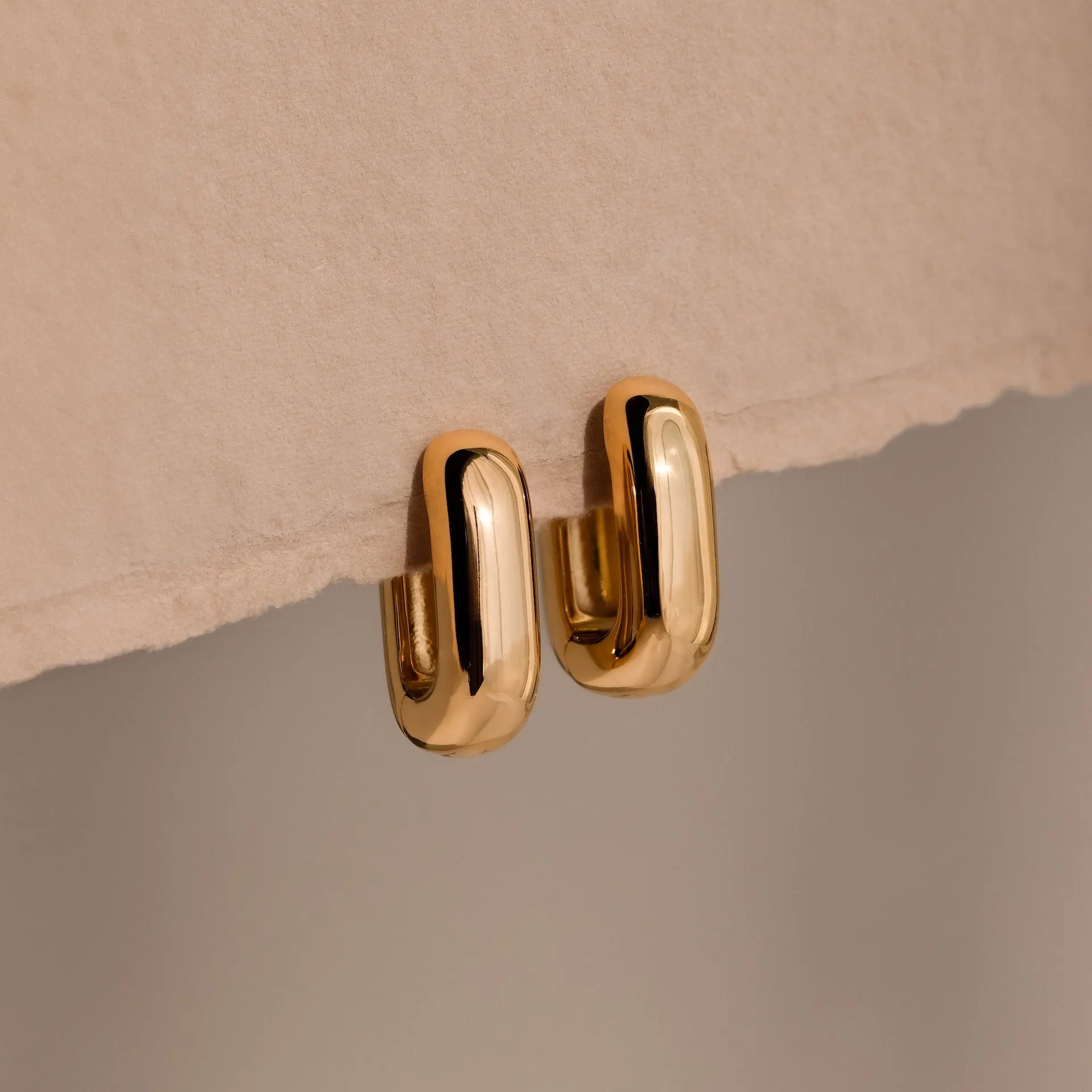 Bold Link Hoops by Caitlyn Minimalist - Chunky Rectangle Hoop Earrings in Gold, Mixed Metal, & Silver - Statement Jewelry - Gift for Her