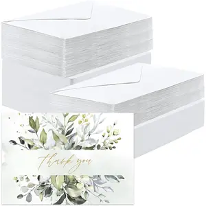 120 Set Blank Watercolor Cards with Envelopes 5x7 Inch, 140lb/300GSM Single Blank Watercolor Postcard White Envelopes Heavyweight  Cards DIY Painting for Wedding Invitation Greeting Thank You