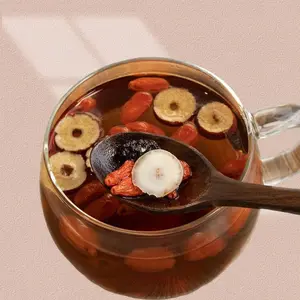 Kidney Tea with Ginseng and Six Treasures Tea, Health-Beneficial Longan and Goji Berry Tea, Red Dates and Black Mulberry Tea, Organic Kidney Purification Herbal Tea (Suitable for Both Men and Women to Drink)