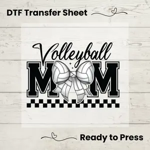Coquette Volleyball Mom DTF, Dtf Transfer Sheet, Ready to Press, Custom Dtf, Diy Heat Transfer, Coquette Aesthetic  Shirt