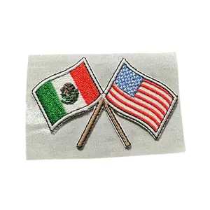 Mexican and American Flag Embroidered Hat Patch