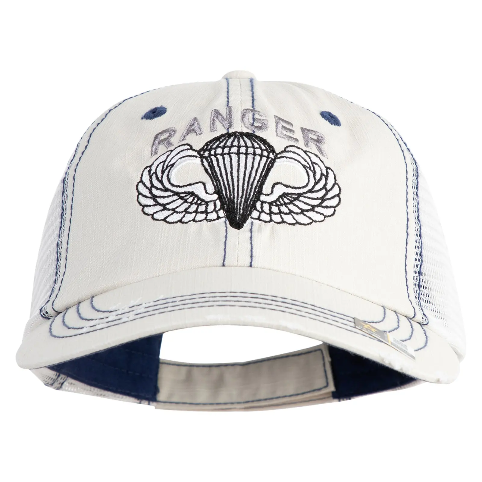 US Army Paratrooper and Ranger Badge Embroidered Cotton Mesh Cap
