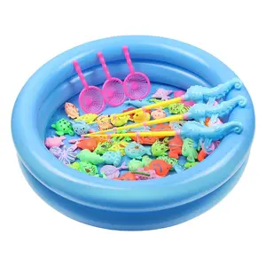 Inflatable Fish Pond Children's Magnetic Fishing Toy Pool Parent-child Game Multiplayer Collaboration