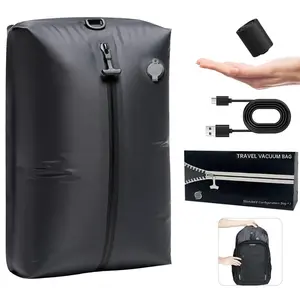 Rechargeable Wireless Pump Vacuum Sealed Travel Bag, Storage Solution for Clothes & Blankets, Ideal for Home Use & Trips, Cordless Vacuum Sealing