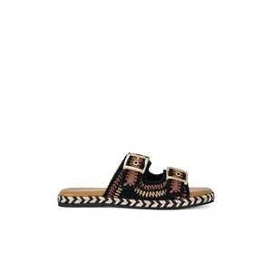 PACORRO-BLACKBROWN FLAT SANDAL