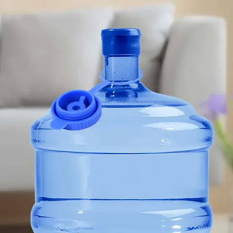 Water Jug Cap, 2 Counts Anti-splash Dustproof Water Bottle Replacement Cap, Non-spill Reusable Water Bucket Snap on Lids for Indoor & Outdoor, Silicone Bottle Covers