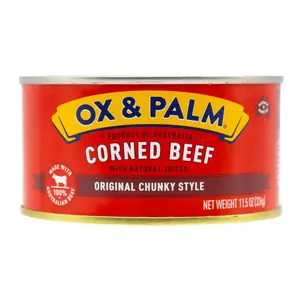 NEW EVERYDAY LOW PRICE - Ox & Palm Corned Beef - Original Chunky Style - 11.5 oz (Pack of 12)