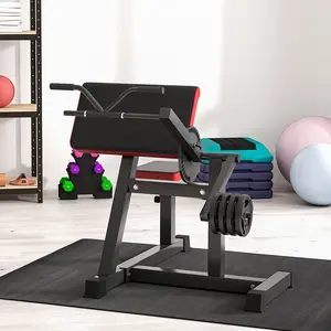 2-in-1 Bicep Preacher Curl Bench with Adjustable Seat and Elbow Cushion, Plate Loaded Bicep Curl Machine & Tricep Extension Machine for Home Gym Workout