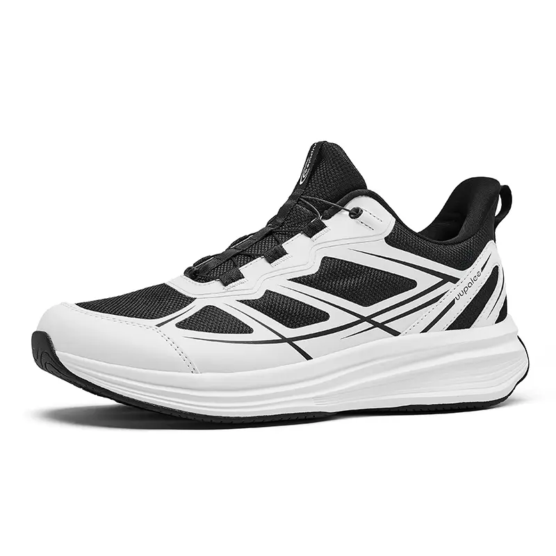 uupalee Women's Auto Retractable Dial Lace System Slip-On Pull Elastic No-Tie Lace Buckle Anti-Slip Comfortable Casual Trainers Daily Sneakers Athletic Shoes, Anti Slip Casual Trainers