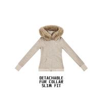 (Slim Fit) Beige (Detachable Fur Collar)