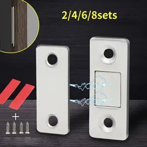 2/4/6/8sets of ultra-thin cabinet door closers magnetic drawer locks suitable for cabinets and wardrobes adhesive magnets Door Hardware Secure Latch Closure