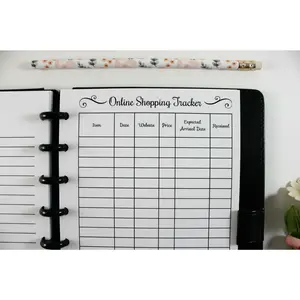 Online Shopping Tracker Inserts for Half Letter Discbound Planners, Fits with Circa Junior Calender, Arc by Staples, TUL Junior 2019, HALF Letter Size (5.5'' x 8.5'')