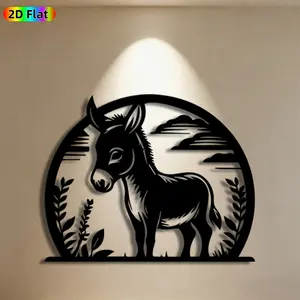 1pc Donkey Metal Wall Art, Whimsical Donkey Statue Mural, Ideal Gift for Easter, New Year, Farmhouse & Animal Decor Enthusiasts, Weather-Resistant Metal Wall Decor Wall Sculptures, Perfect for Garden Fence & Living Room Wall, Charming Rustic Home Accent