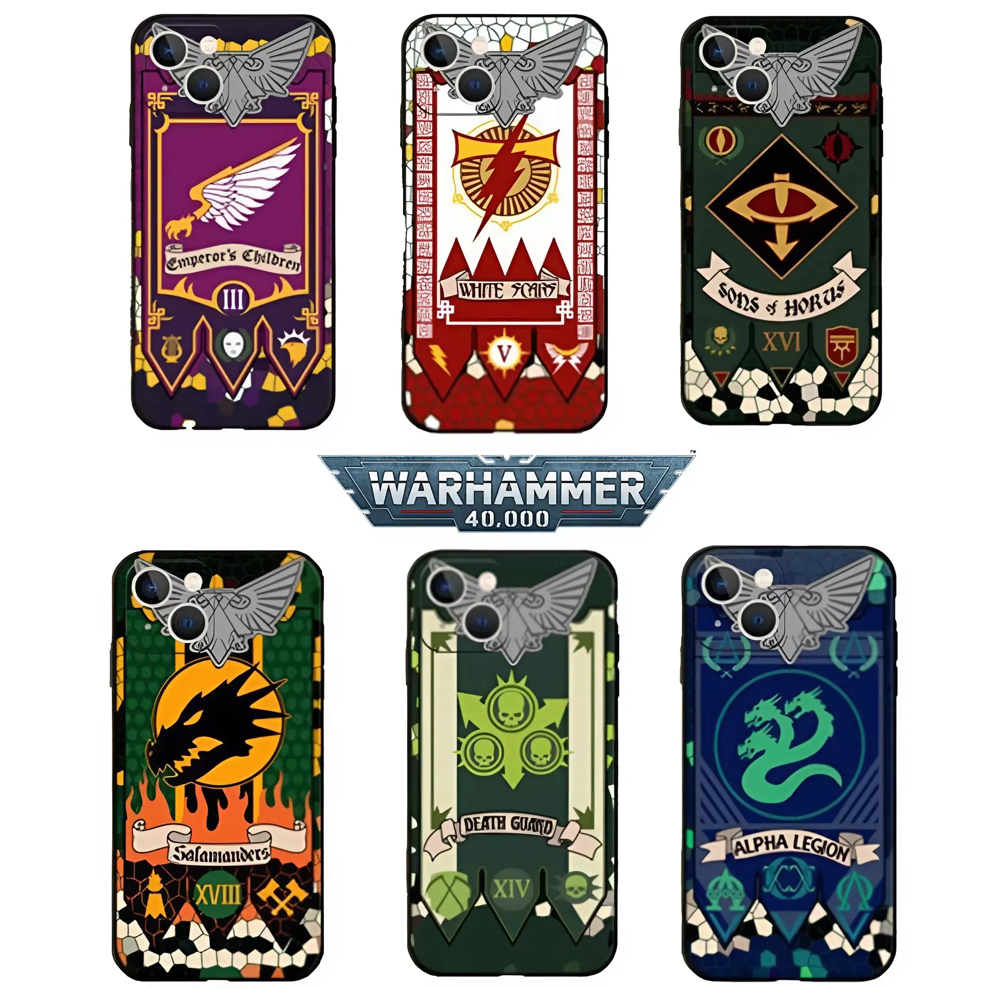 Warhammer 40K Phone Case, Star Warrior Dolores Battle Military Phone Cover Space Marine Corps Military Flag, Game Cosplay Accessory Tide Soft Full Protective Phone Compatible with Multiple Models, Perfect Gift for Space Marine Fans