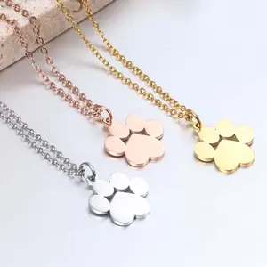 Pet cat and dog paw pendant necklace for men and women, daily versatile short clavicle necklace gift