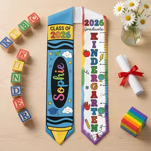 Custom Name Kid Graduation Stole,Grad Gift for Kids,Class of 2026 Kindergarten Stole,Kids Graduation Sash,Preschool Graduation Stole