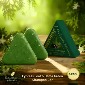 Set of 2, Revitalizing Shampoo Bar, Herbal Formula for a Healthy Scalp, Deeply Nourishing for Soft And Shiny Hair, Invigorating Natural Scent, Mild Composition, No Harsh Chemicals, Nurtures Hair, Cleanses, Softens, Adds Shine, Refreshes