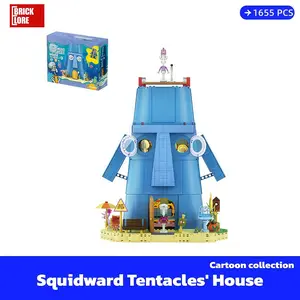 [BrickLORE](SHIP FREE)Squidward Tentacles' House Cartoon collection 1655 Pieces