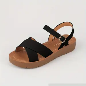 Stylish Women's Solid Color Sandals with Memory Foam Sole-Lightweight Slip-on Design for All-Day Comfort-Perfect High-Heeled  Beach Shoes and Sneaker Wear-Resistant Non-Slip Sole, Casual and Multifunctional, Suitable for Beach and Outdoor Girl Footwear