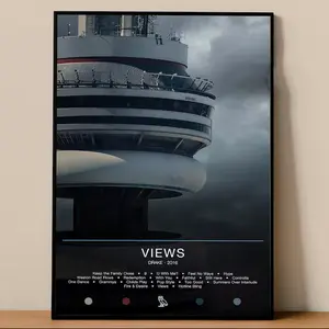Vintage Drake Views Album Poster - Premium Wall Decor Print for Music Lovers