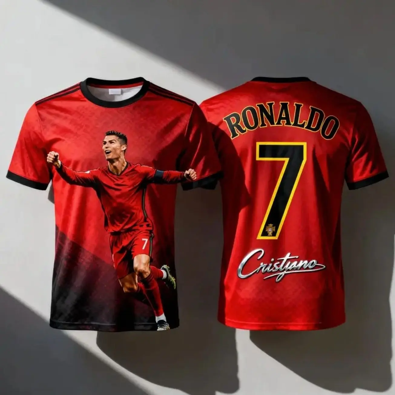 3D Football Jersey T-Shirt #7 Style – Soccer Fan Tee Adults CR Inspired Sports Gym Workout Top 4D2H4