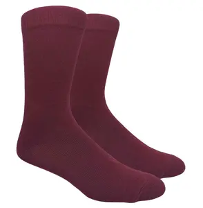 Solid Burgundy Dress Socks