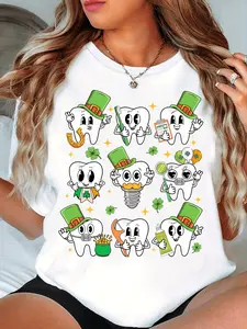 Humorous Dental-Themed Sports Tees for St. Patrick's Day, Ideal for Dentists and Dental Groups