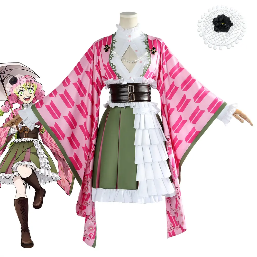 Mitsuri Cosplay Kanroji Mitsuri Cosplay Costume Wig
