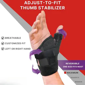 Sports Medicine Adjust-to-Fit Thumb Stabilizer, Spica Splint, Thumb Pain Relief Brace for Men and Women, Ideal for Quervain's Tenosynovitis, Arthritis, Sprains, Fits Right or Left Healthcare Tool