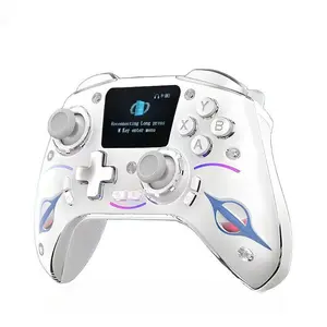 Wireless Game Controller with Hall Effect Joystick, RGB Lighting, Compatible with Switch, Steam Deck, PC & Mobile Phone, Zero-Drift Gaming Gamepad with Smart Screen
