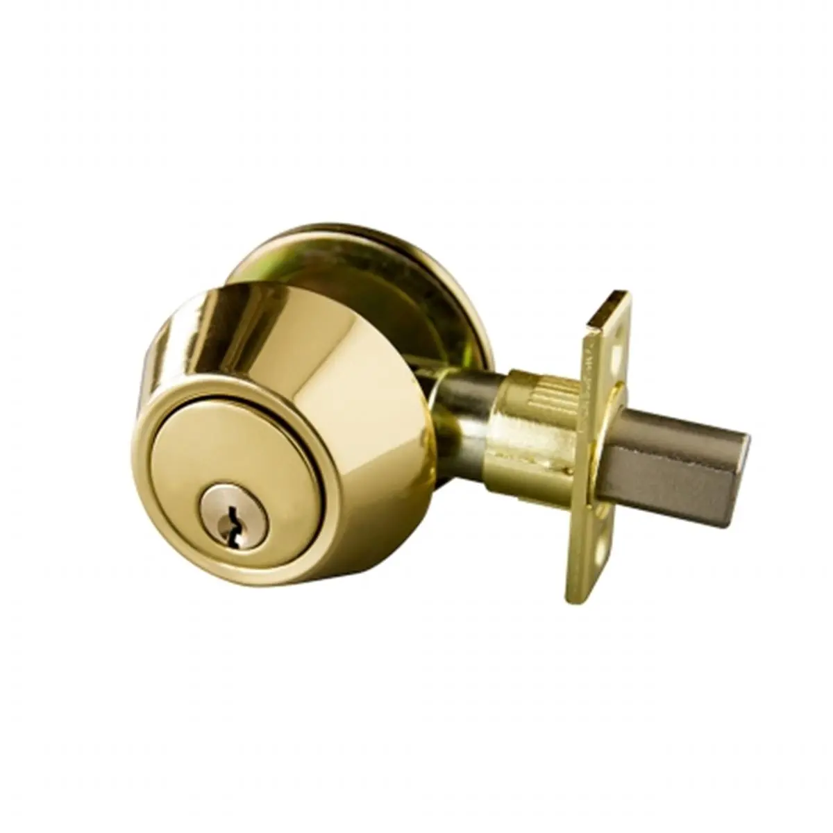 Design House 727438 Single Cylinder Deadbolt - Polished Brass Keyed Entry Antitheft Device, 2.75 in./2-1/8 in./2-3/8 in., ANSI Grade-3 Certified for Residential Security Front/Back Door Locks (Locks & Security), Front Doors, Back Doors