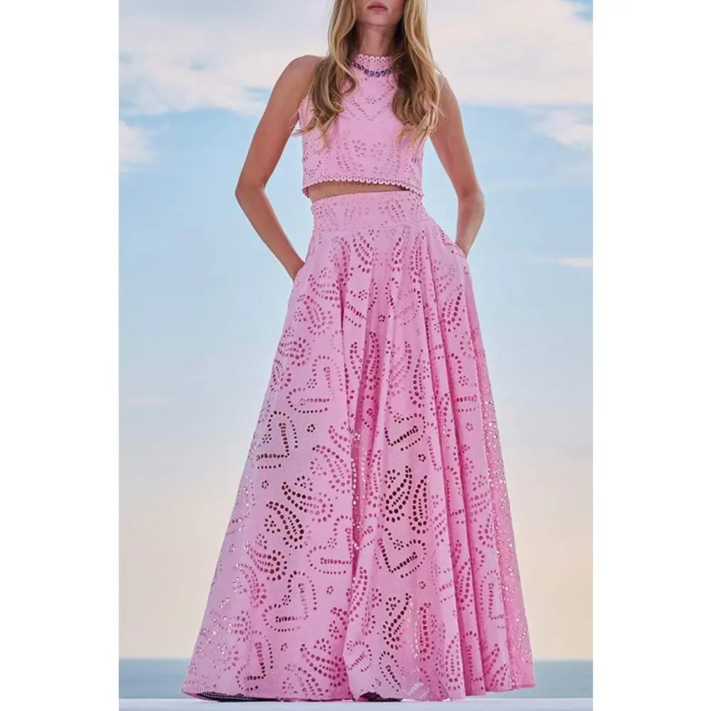 chinese dress ladies Crop Top Two Pieces Long prom Dress with lace appliques with Long slee   Siaoryne