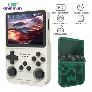 YLW GAMINJA ANS11 Portable Retro Handheld Gaming Console with 3.5-inch HD Color Screen 64GB Storage 12000+ Preloaded Games & 19+ Emulators Double 3D Joystick Design Compact Lightweight Design