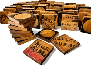 Whiskey Barrel Coasters - Random Assortment Of Double Sided Coasters