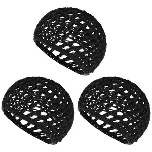 3 Pack Mesh Crochet Hair Net Rayon Knit Snood Hat Crocheted Sleeping Hairnet Cap Fitted Hair Cover Wrap Comfortable Haircare Ornament for Women Keep Curls Shower Bath Beauty Serving Tidy