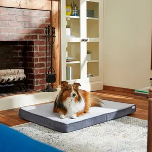 miaohome  Cooling Orthopedic Pillow Dog Bed with Removable Cover, Gray, Large
