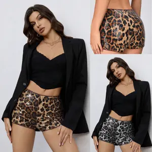 Women's Leopard Print  – Sexy Low-Waist Stretch Hot Pants for Clubwear & Night Out micro shorts