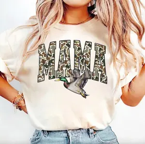 Camo Mama T-Shirt, Mother's Day Gifts, Flying Mallard Duck Tee, Duck Hunting Shirt, Hunting Mom Shirt, Camouflage Tee, Hunting Season Hoodie For Her