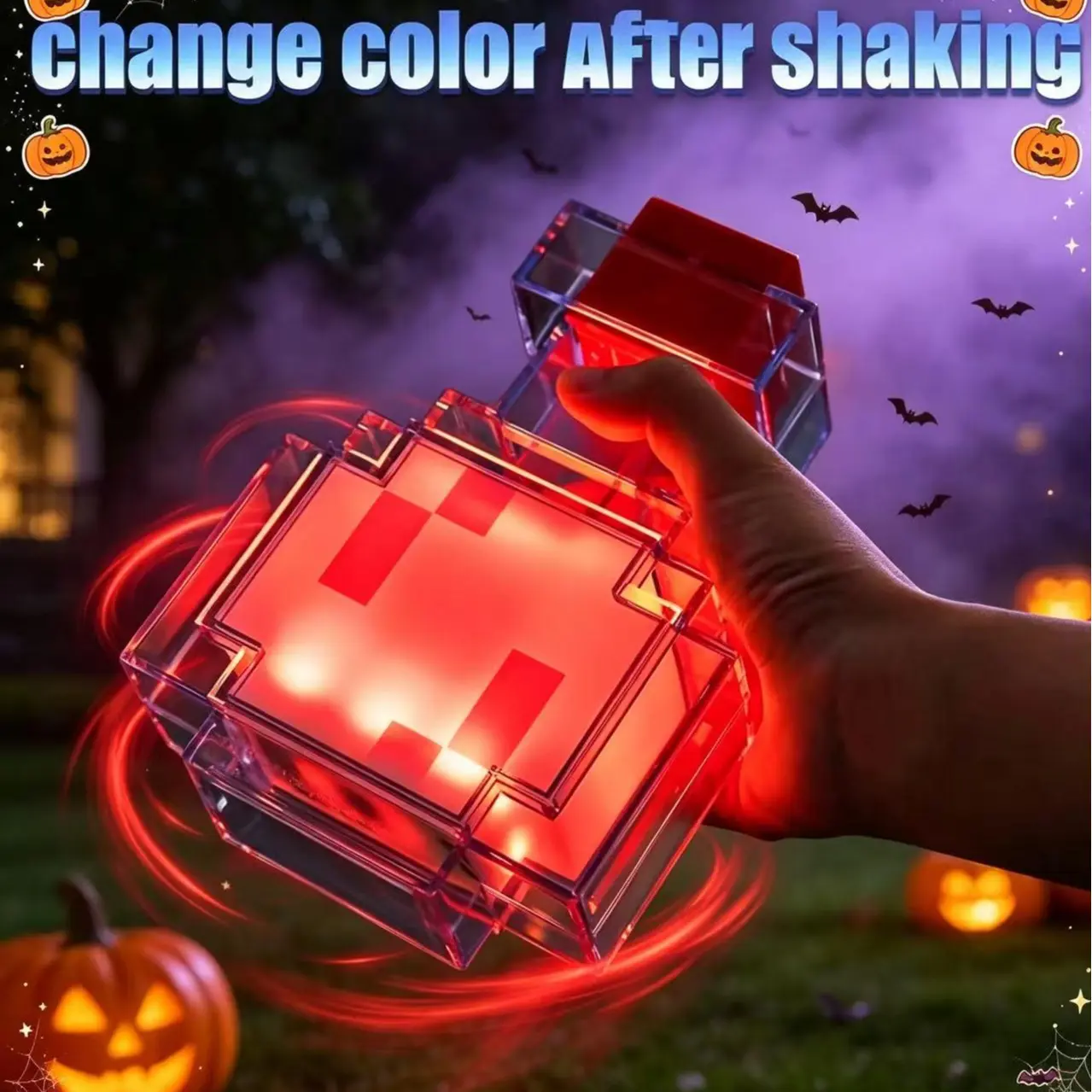 Whimsical Halloween Potion Bottle Decor, Color Changing Magic Bottle Ornament, Festive Witch Fantasy Theme Decoration, Spooky Party Favor Gift for Bedroom, Desk, Gaming Room & Playroom, Unique Holiday Gift for Kids, Teens & Gamers