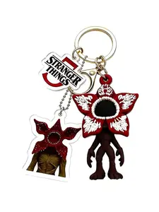 H.ebony 5Pcs Stranger 5 Keychains for Women Men, Movie Theme Keychain, Car Charms Backpack Key Key Chain Accessories Wristlet Chain