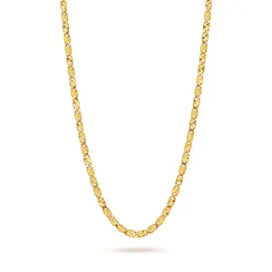 1PC 14K Gold Plated Flat Chain Necklace for Women, Dainty Elegant Gold Link Necklace, Trendy Everyday Jewelry Gift for Her, Fashionable Layering Chain for Daily Wear & Any Occasion