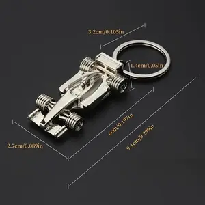 2pcs, custom 3D mini racing metal keychain, personalized cool racing shape car key ring with custom engraving gift