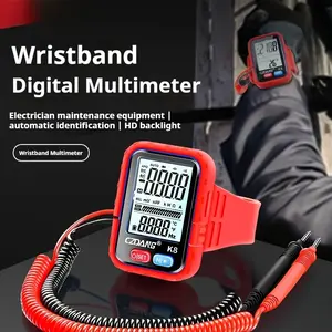 Wristband Type K8 Multimeter Pen All-in-one Machine, Digital Range 200mV-600V AC/DC Voltage Tester, Test Battery, Current, Resistance, Diode And Continuity, Suitable For High-altitude, Night, Mobile Work. Luminous Screen With UI61010-1 Dete