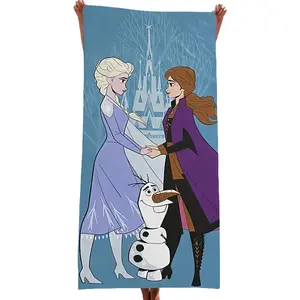 Disney Frozen Bath Towel Featuring Elsa Anna & Olaf Design for Kids' Bathroom Decor Featuring Olaf Character